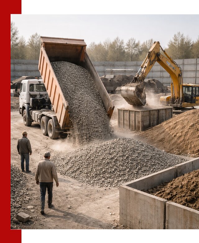 Доставка нерудных материалов с погрузкой и разгрузкой в Таганроге