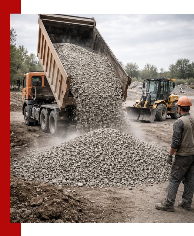 Доставка щебня в Таганроге крупными и мелкими фракциями