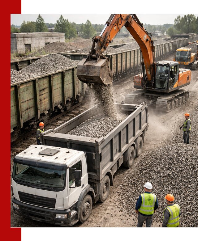 Железнодорожный щебень фракция 25–60 для поставок в Таганроге