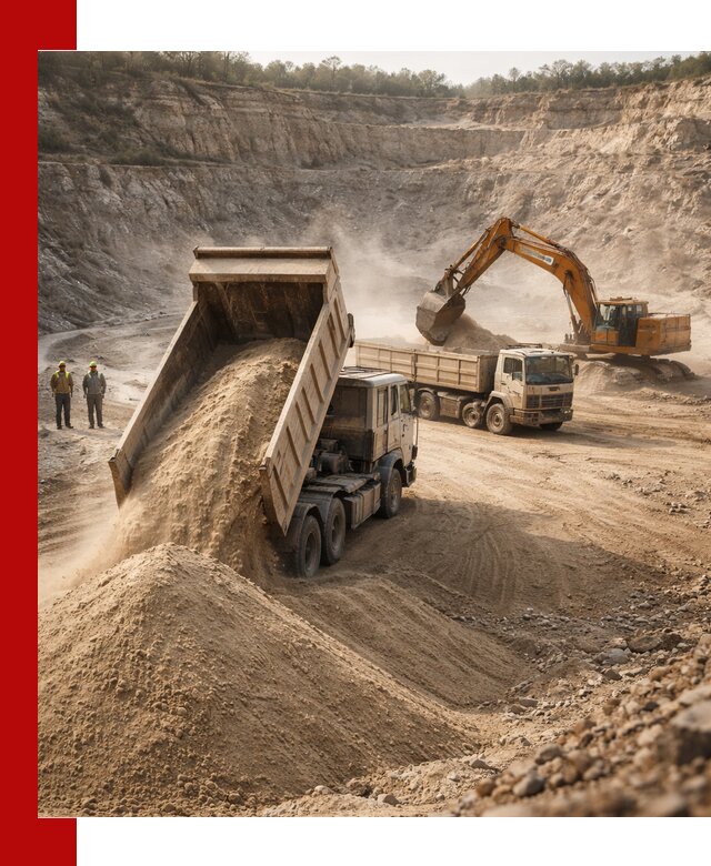 Карьерный песок навалом с доставкой в Таганроге