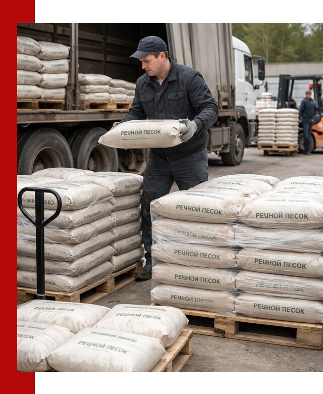Речной песок в мешках с доставкой в Таганроге