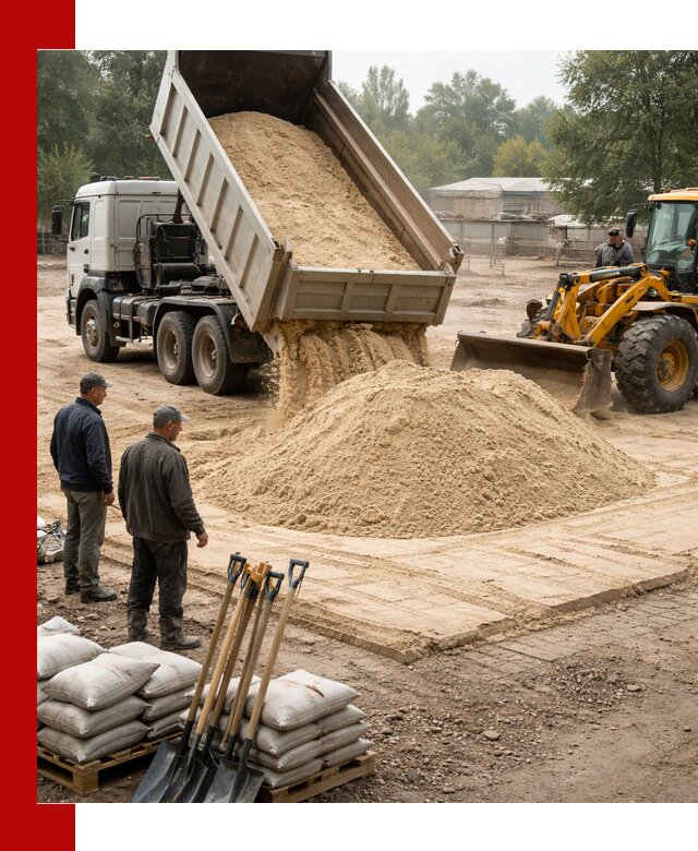 Доставка мытого песка в Таганроге с самосвалами по выгодной цене