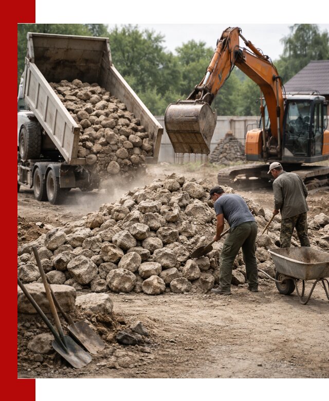 Доставка и разгрузка бутового камня в Таганроге