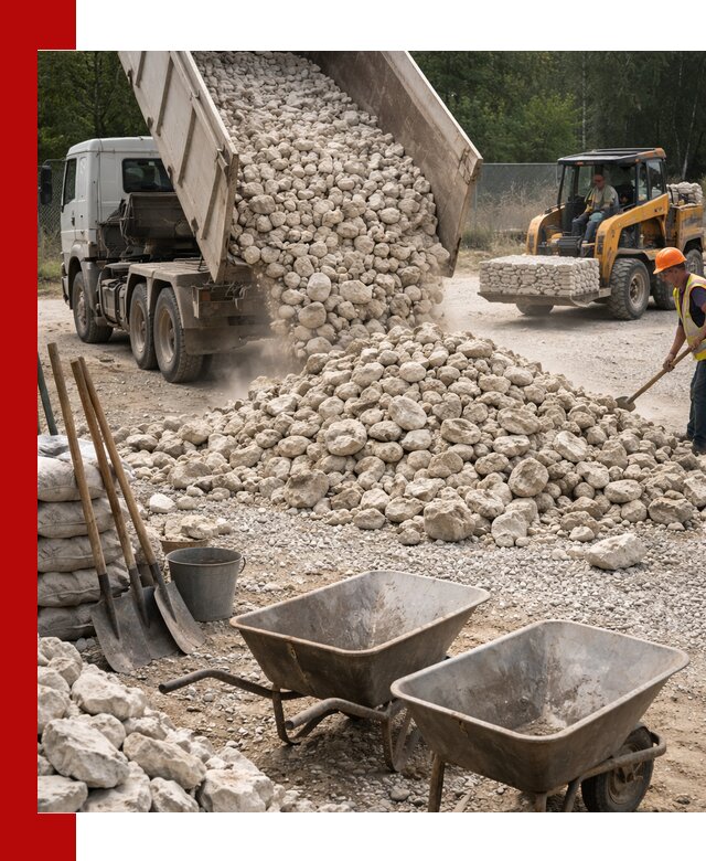 Доставка и продажа бутового известнякового камня в Таганроге