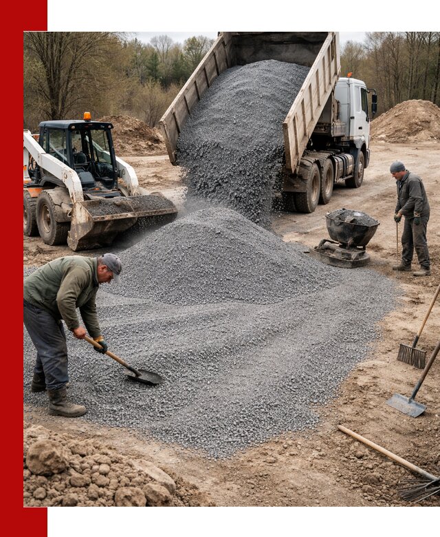 Отсев для подсыпки в Таганроге — доставка и подсыпка на участок