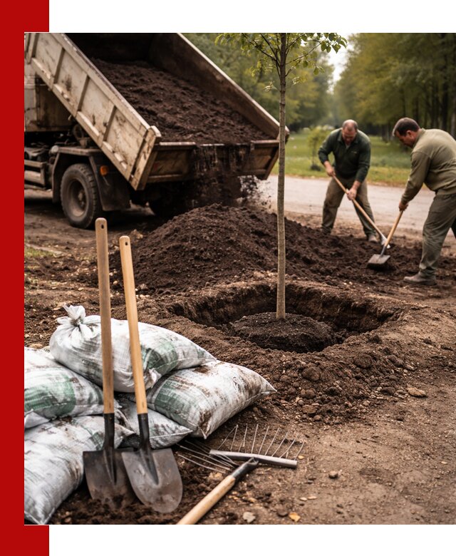 Грунт для посадки деревьев в Таганроге — доставка и подготовка почвы