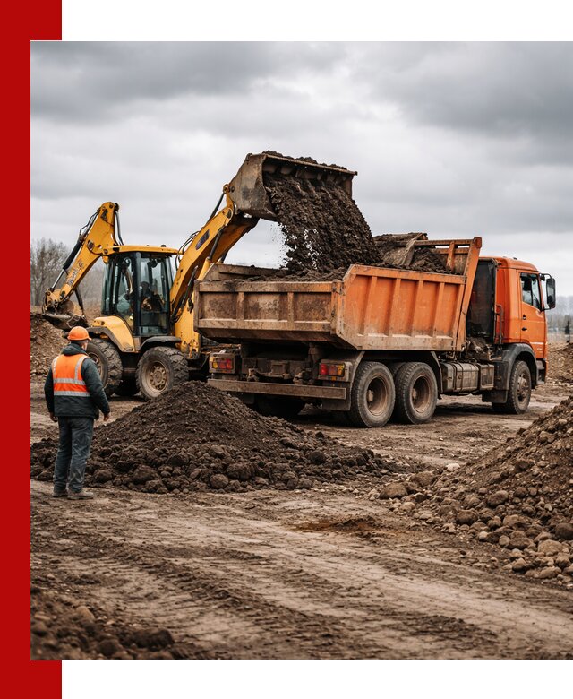 Вывоз грунта и строительного мусора в Таганроге грузовыми самосвалами