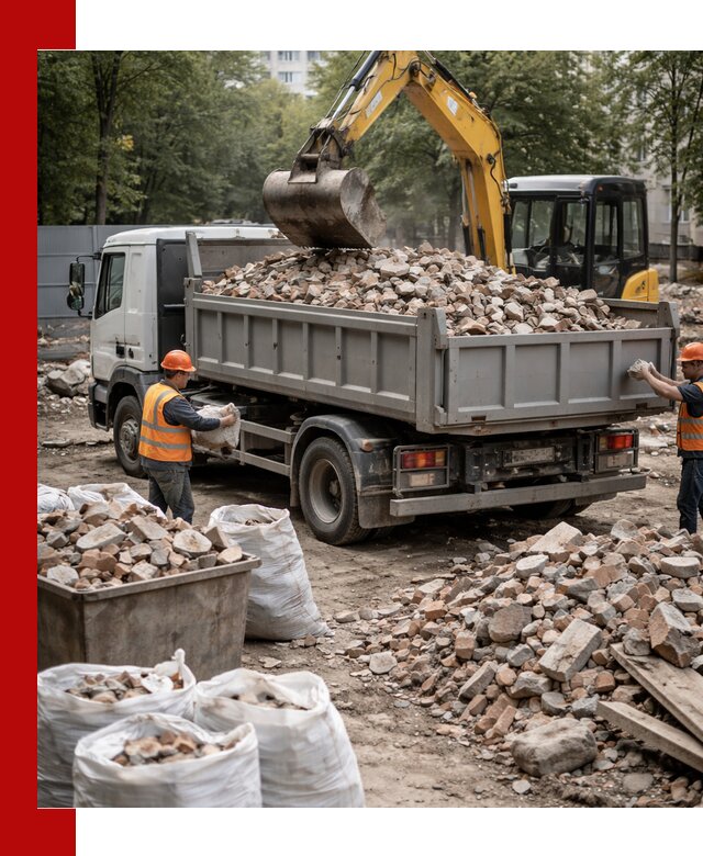 Вывоз строительного мусора в Таганроге с самосвалами и контейнерами
