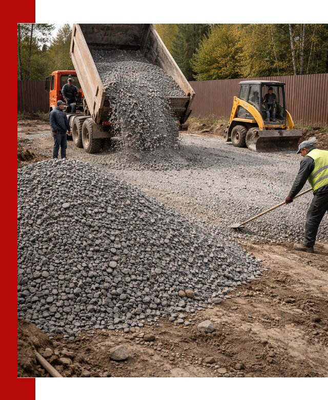 Отсыпка участка щебнем с доставкой и уплотнением в Таганроге