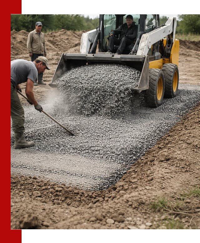 Устройство щебеночной подушки в Таганроге для дорог и фундаментов